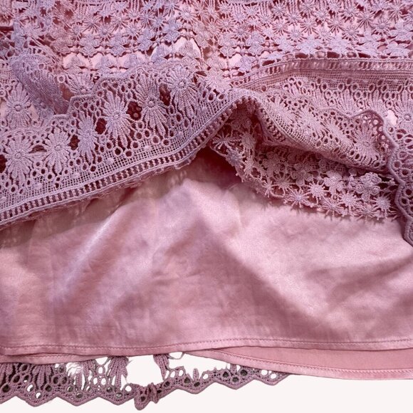 Rachel Parcell Pink Bride Lace Crochet Dress Womens M Coquette Legally Blonde‎ - Picture 8 of 15